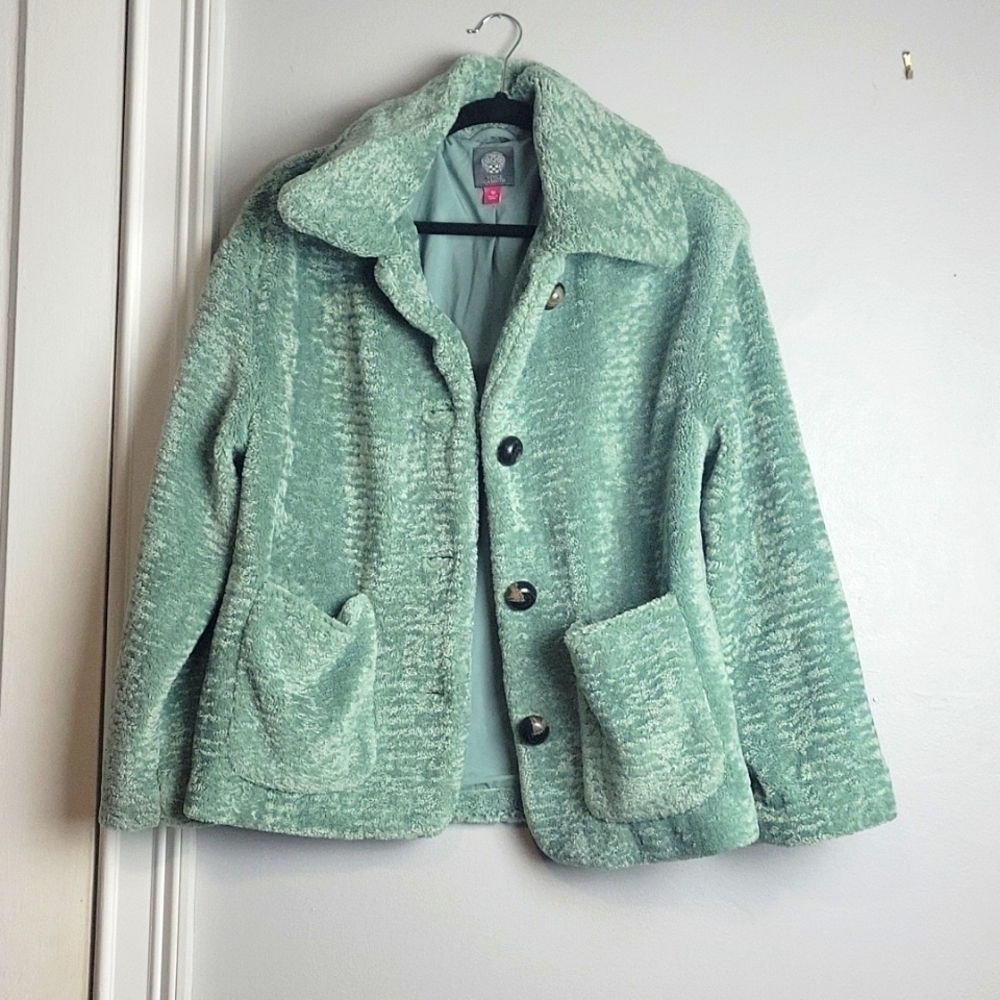 Vince Camuto-NWT-Green Faux Fur Jacket-Size Medium
